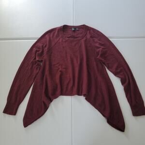 Eileen Fisher Project Sweater Womens Medium Burgundy Merino Wool Eileen Fisher